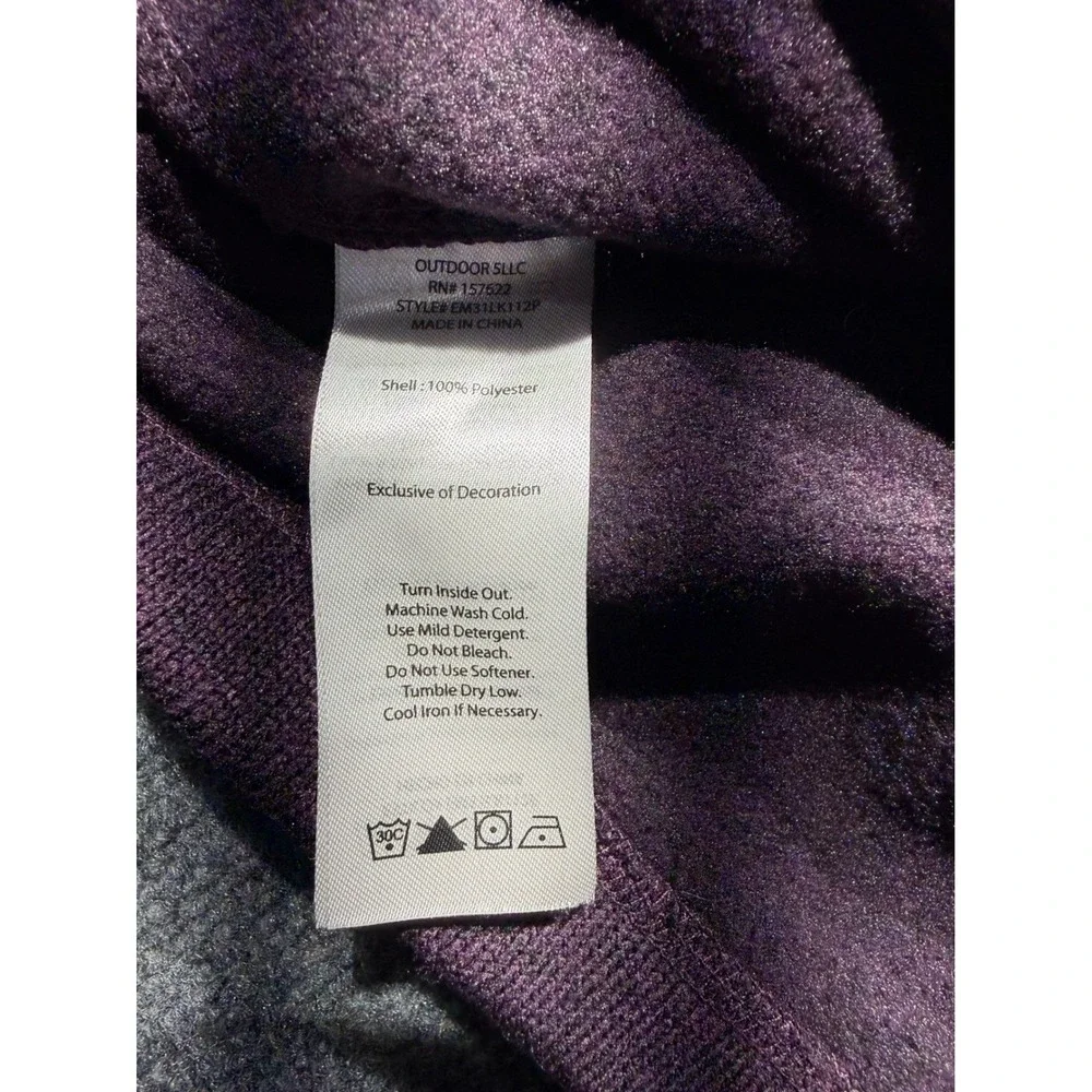 Eddie Bauer Mens Large Purple Quarter Zip Fleece Pullover Sweater EM31LK112P